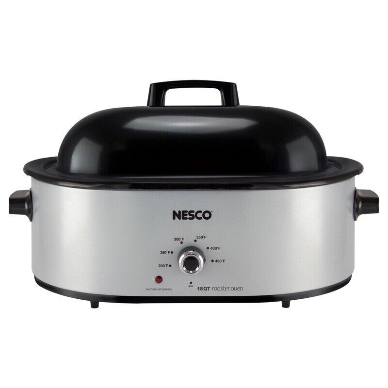 NESCO MWR18-47 ELECTRIC ROASTER, 18 QUART, SILVER