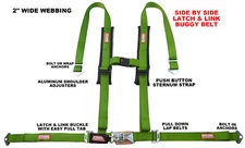 OFF ROAD SIDE BY SIDE 2" SEAT BELT HARNESS RACING 4 POINT LATCH LIME GREEN