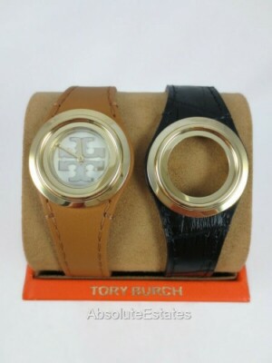 NEW Tory Burch Miller Gift Set Gold Brown & Black Logo Watch  display picture 2