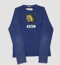 Abercrombie & Fitch Long Sleeve Crew Neck Embroidered Lion Muscle Shirt SMALL