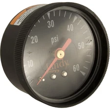 Pressure Gauge, Zodiac Jandy, 1/4"mpt, 0-60psi, Back Mount