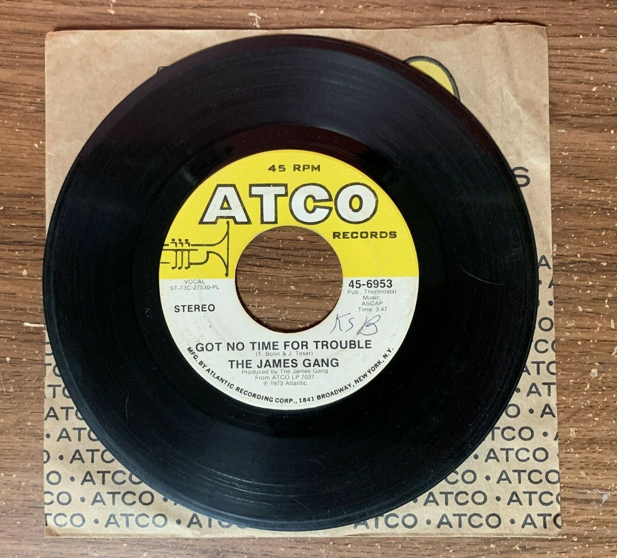 洋楽 7 Inch Auction Vintage The James Gang 45 RPM 7