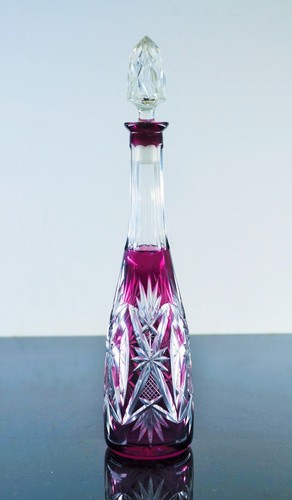 ART DECO CARAFE DECANTER LIQUEUR EN CRISTAL COULEUR LILA BY SAINT LOUIS - Bild 3 von 16