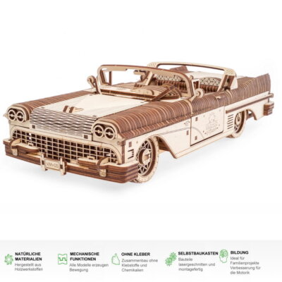 UGEARS 70073 VM-05 Traum Cabriolet 3D Holz Bausatz Puzzle Modellbausatz 