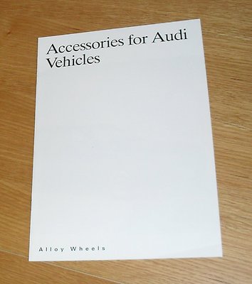 Audi Accessories Alloy Wheel Brochure 1990 - BBS Votex Ronal 