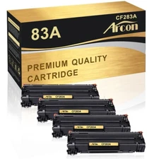 4PK CF283A Toner Compatible With HP 83A LaserJet MFP M127fn M125a M225dn M225dw