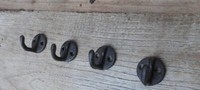 Vier StüCk Kleine Wandhaken Wandgarderobe Gusseisen Dunkelbraun 3,5 Cm Inkl. Vk.