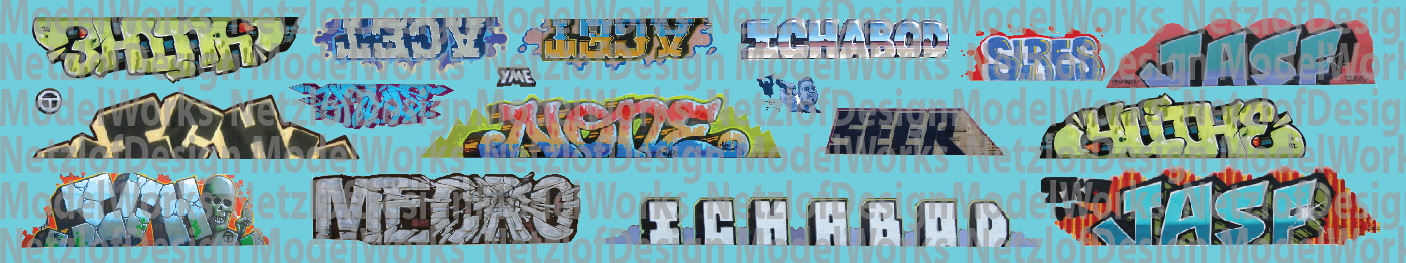 N Scale - Modern Large Graffiti Set 1