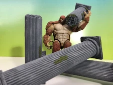 1:12 Scale Moss Stone Gray Pillar Prop Pack Ruin Action Figure Photography