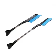 33” Multi-functional Extendable Snow Brush with Ice-scraper Aluminum Alloy Pole