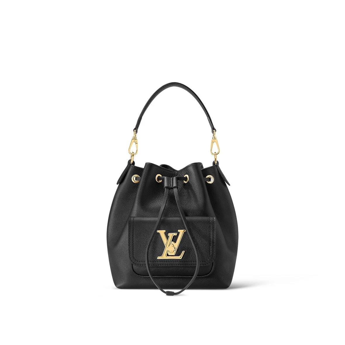 Brand New Louis Vuitton Lockme Black Leather Bucket M57687 Bag w