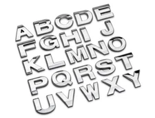 1 inch Metal Emblem Chrome Silver Car Mailbox  Sticker Letter Alphabet Number