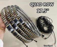 JHB 17.5'' QUAD ROW AMBER + WHITE Switchback Turn Signal LED Wheel Rings Lights