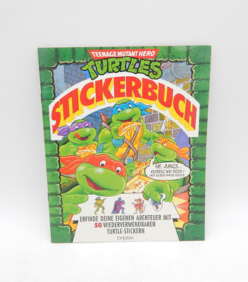 Teenage Mutant Hero Turtles Stickerbuch (1991) TMNT Vintage komplett Delphin