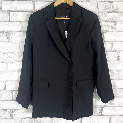 MADEWELL $185 NWT The Relaxed Blazer in Softdrape True Black XS NJ736