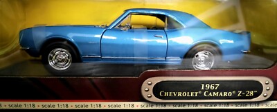 1967 CHEVY CAMARO Z28 BLUE  w/stripes Deluxe Edit 118 Diecast CAR COLLECTOR NIB 