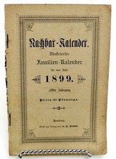 Kalendarz 1899 ilustrowany kalendarz rodzinny bez koperty-znaczek SĄSIAD