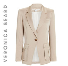 sz 14 NWT VERONICA BEARD Parila BeigeDickey Jacket Womens Blazer Pockets