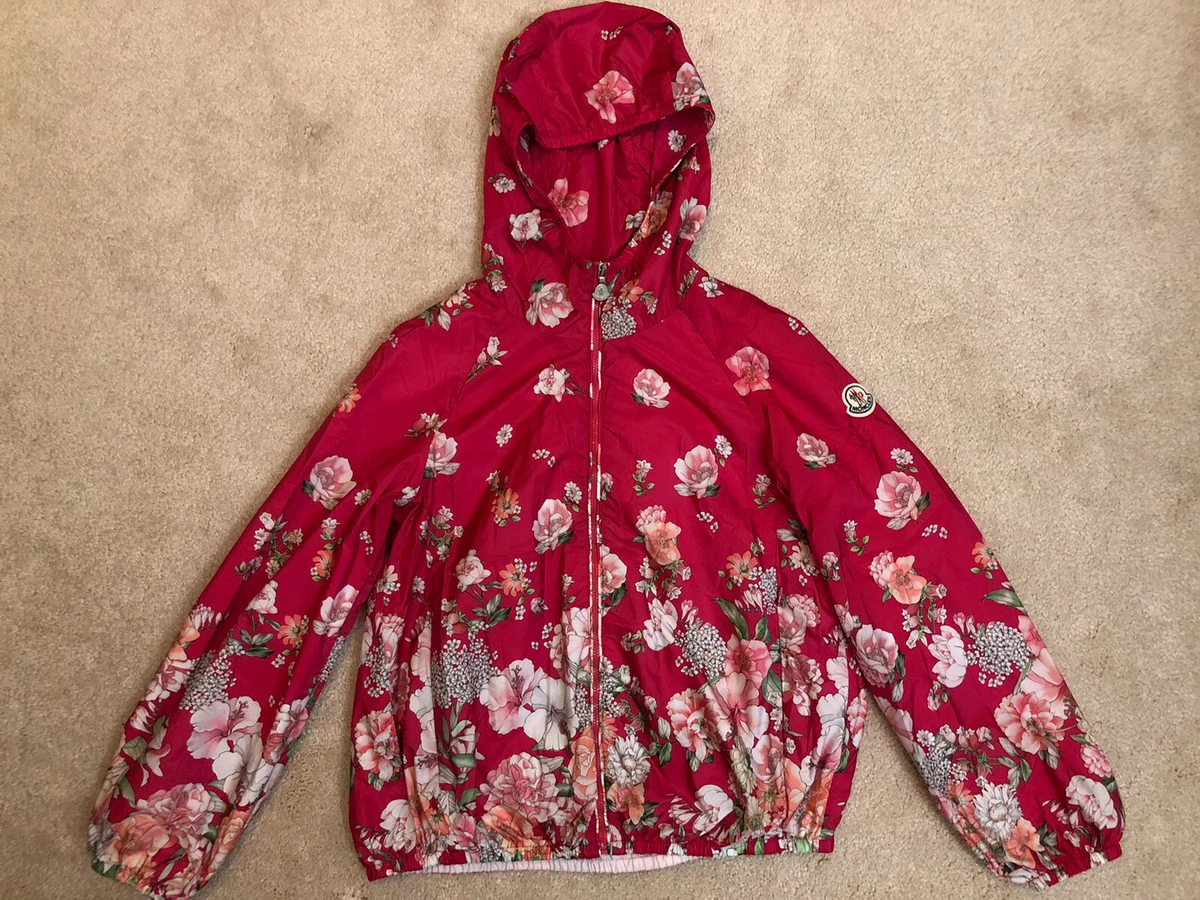 Moncler Girls Windbreaker Gorgeous Lightweight Pink Floral Jacket 12Age 152cm