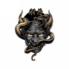 Japan Black Snake Devil Oni Decal Sticker for