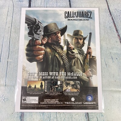 2009 Call of Juarez Bound in Blood Game Print Ad/Poster Promo Art Magazine Page