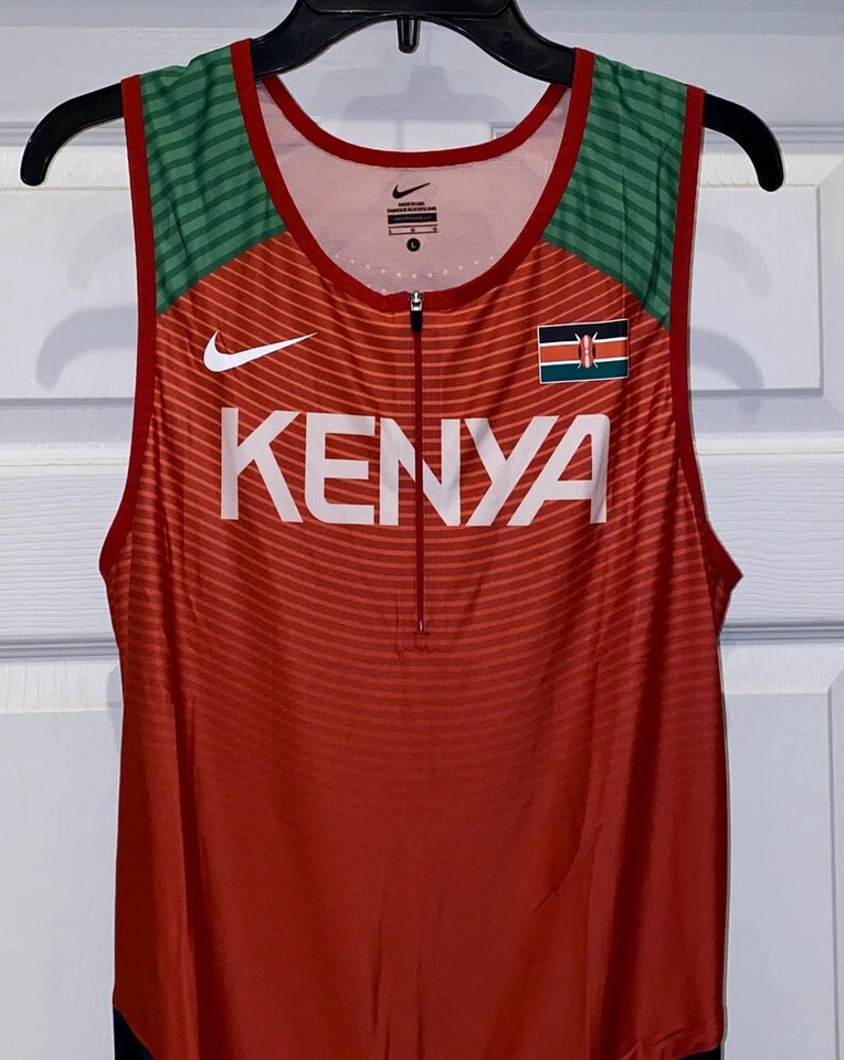NIKE Kenya International Team Pro Elite Speedsuit Red Black Running Suit Men S L - Image 2 of 4