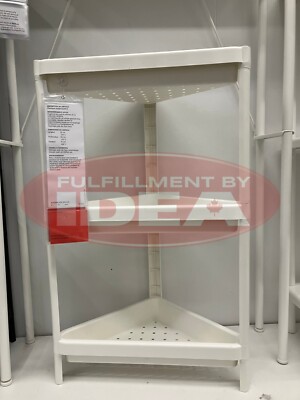 New IKEA VESKEN White Corner Shelf Unit 33x33x71 cm (13x13x28