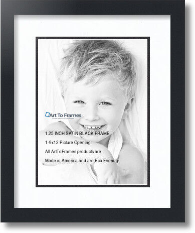 ArtToFrames Collage Mat Picture Photo Frame 1 9x12" Openings in Satin Black 639 - Picture 1 of 62