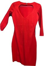 Red Bodycon Dress Back Love Heart Design