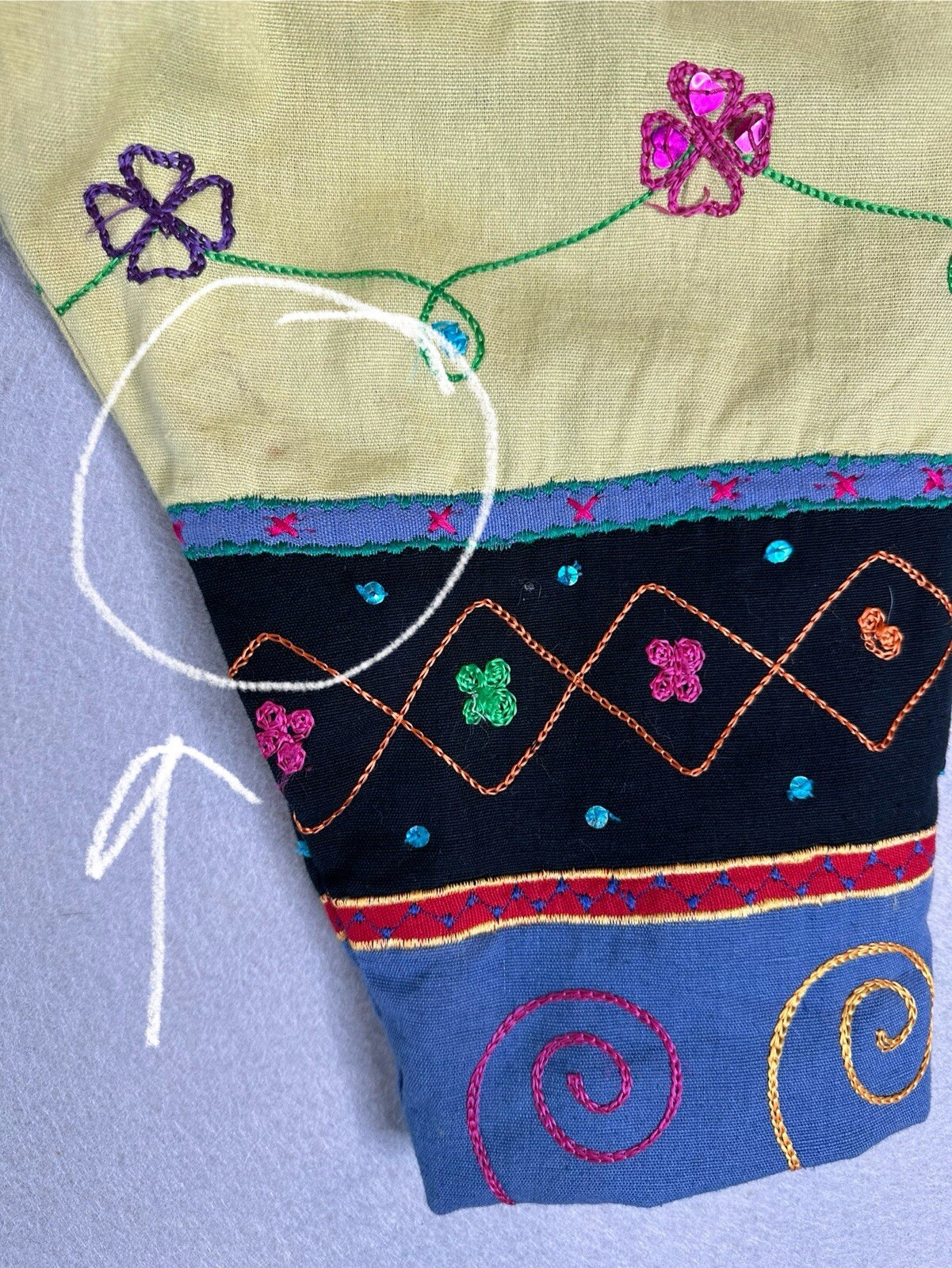 New Direction Patchwork Jacket Large Linen Blend … - image 9