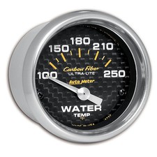 Autometer 4737 Carbon Fiber Water Temp 2 116 Gauge 100-250 Deg F Short Sweep Autometer 4737 Carbon Fiber Water Temp 2 116 Gauge 100-250 Deg F Short Sweep