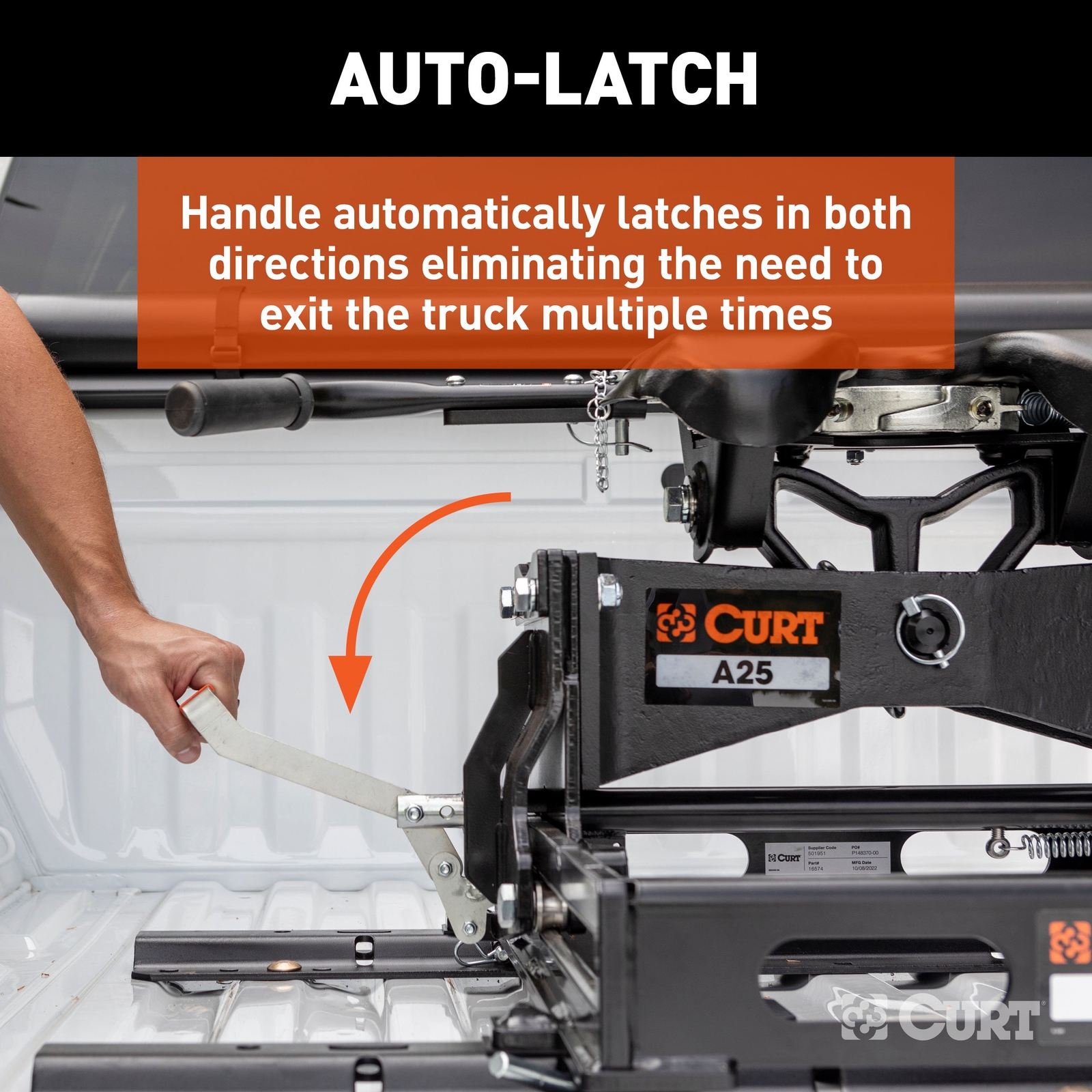 CURT 16574 S25 Sliding 5th Wheel Hitch Slider for Short Bed Trucks 25K