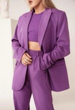 Casual Women 2Piece Suit Jacket Blazer Notch Bridesmaids Wedding Workwear Custom
