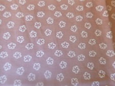 White Flowers on Brown Cotton Fabric 44" Wide x 36" long