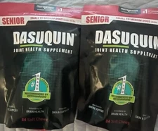 DASUQUIN SENIOR JOINT HEALTH FOR SM/MED DOGS  2 PACKAGES, 84 CHEWS EACH - NEW 