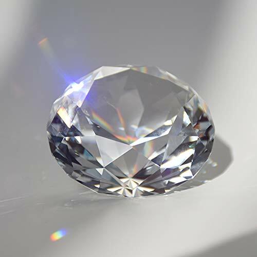 LONGWIN 80MM Clear Crystal Diamond Art Giant Glass Paperweight Wedding Decor
