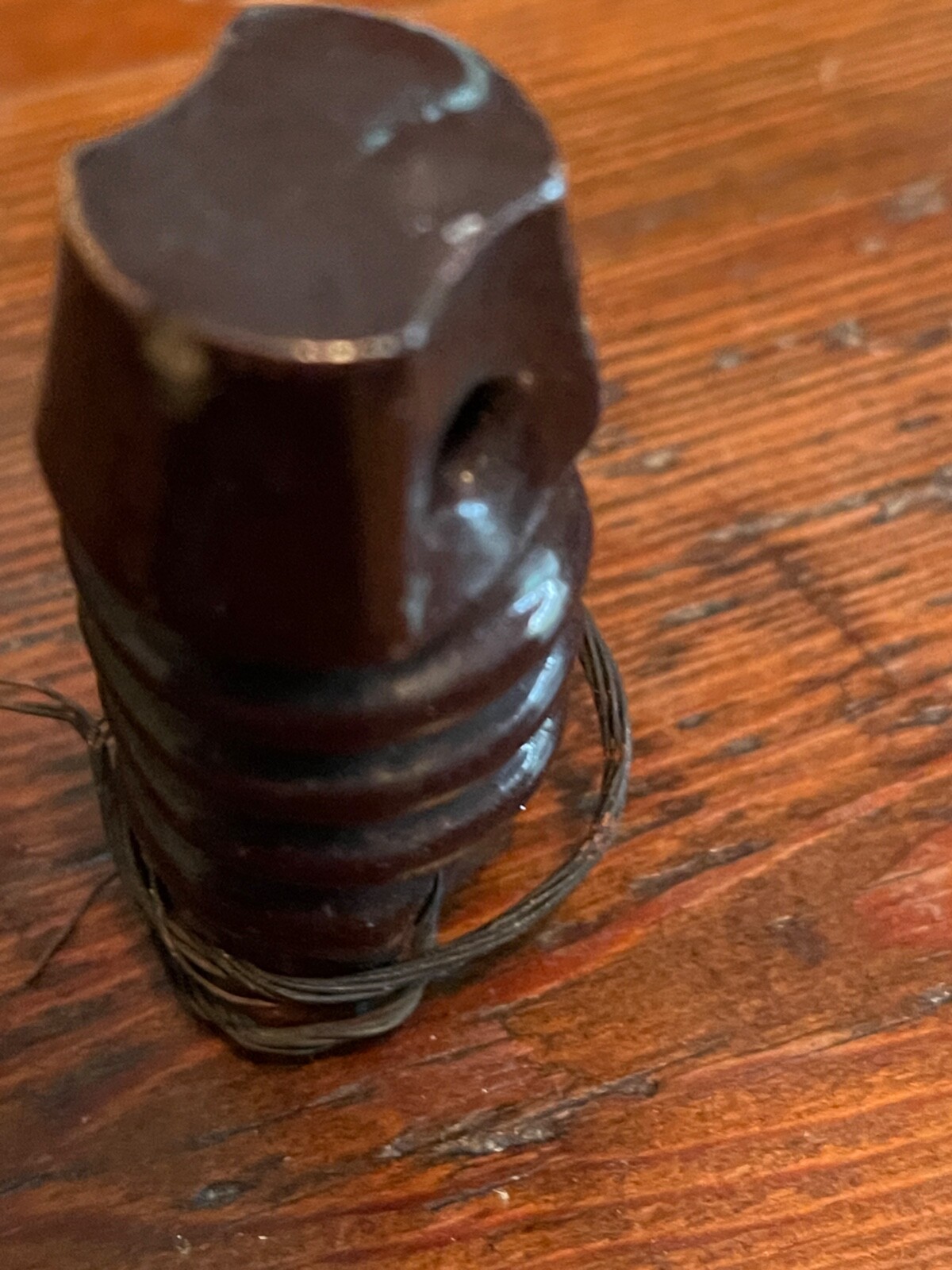 Vintage brown ceramic Electrical insulator Nice design. eBay