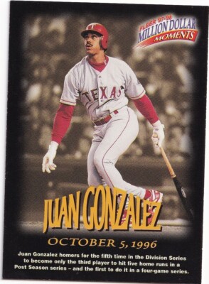 Texas Rangers 1997 1997 Fleer Million Dollar Moments #38 Juan Gonzalez Texas Rangers | eBay