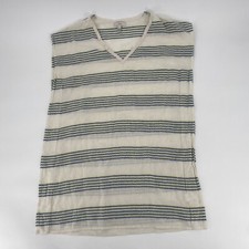 J. Crew Dress Size XS Sleeveless Cover up Neon Striped Off White V Neck