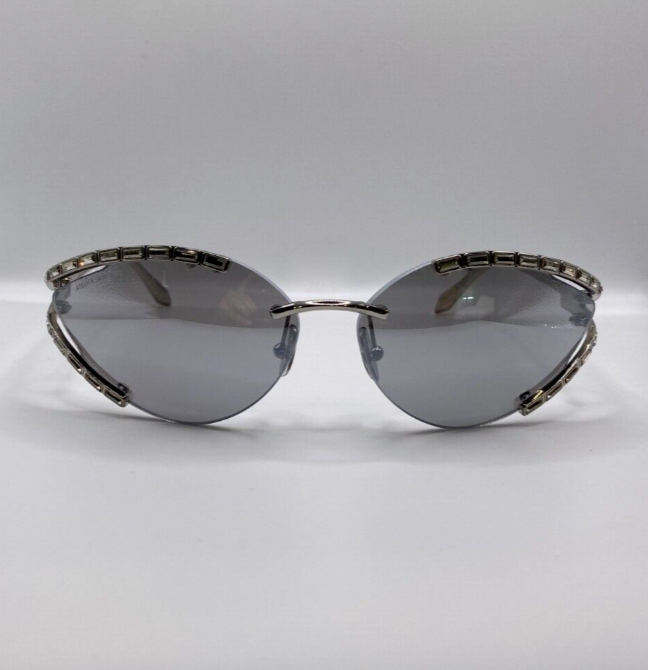 Atelier Swarovski Rimless Gradient Gray-Black Sunglasses Swarovski Sunglasses In Grey Mirror Black - 50% Off  main image 2