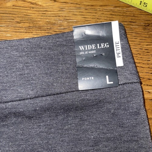 NWT NEW YORK & COMPANY WOMENS GRAY WIDE LEG CAPRI PANTS LARGE PETITE Pull On - Picture 3 of 8