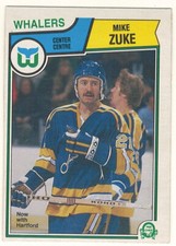 1983-84 O-PEE-CHEE # 322 MIKE ZUKE - WHALERS - OPC HOCKEY - NICE AND NO CREASES