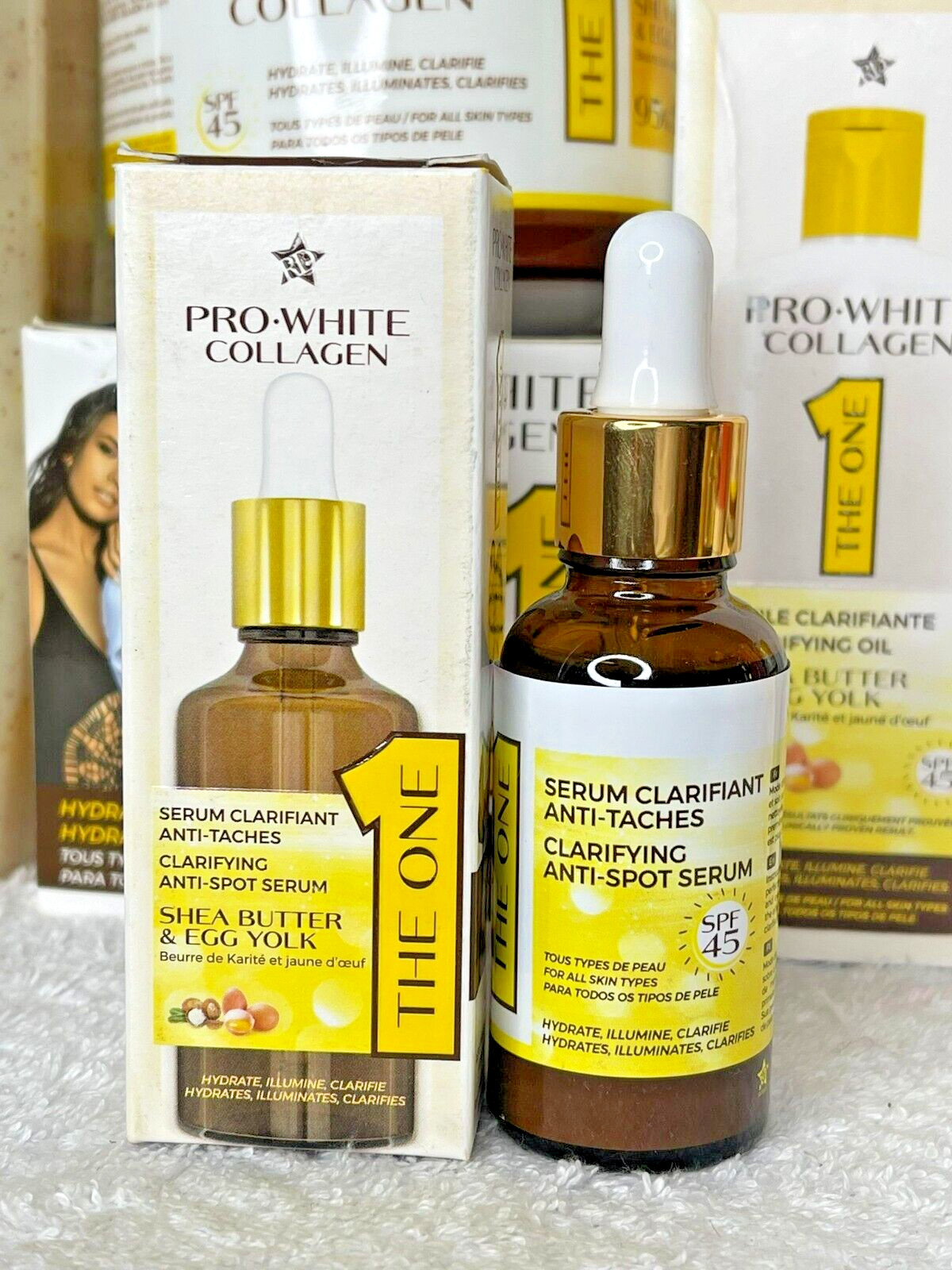 Sérum clarifiant anti-tache Pro-White Collagen pour unifier le teint visage