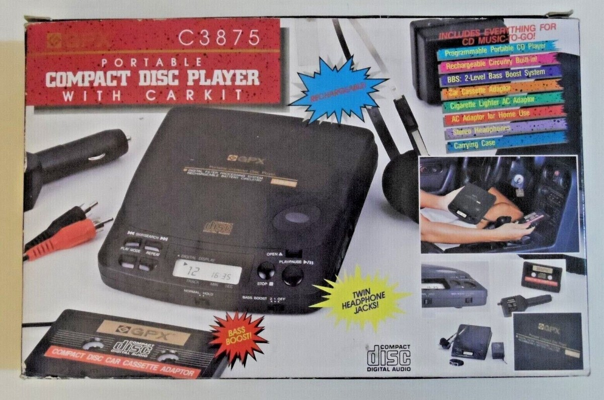Manグッズ　DVD.CD Vintage 1994 GPX C3875 Portable Compact Disc CD Player with Car