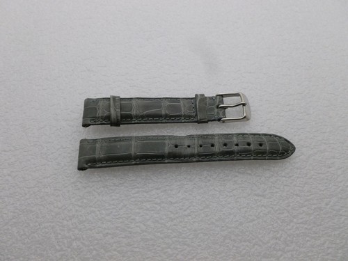 Genuine Michele 16 mm Gray Alligator Watch Band Strap Pre-Owned