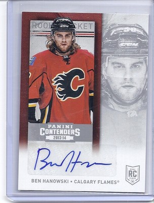 13-14 2013-14 CONTENDERS BEN HANOWSKI ROOKIE AUTOGRAPH RC 243 CALGARY ...