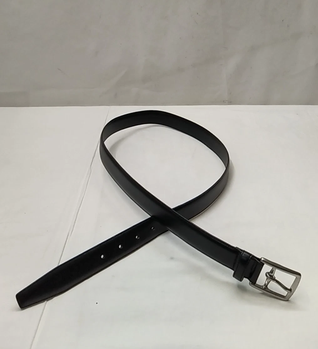 Cintura uomo Coach nera con cinturino in pelle fibbia tono argento taglia 36 37