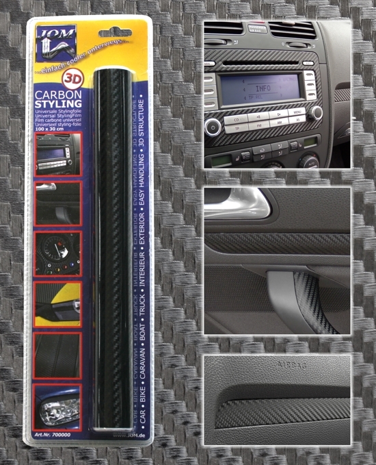 Film carbone 3D haute densité texture relief pour finition Audi S3 S4
