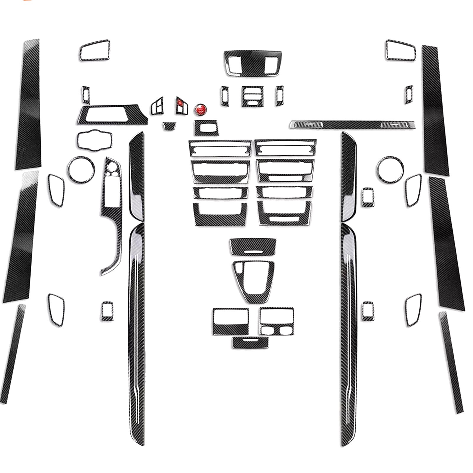 62Pcs Real Carbon Fiber Kits Full Interior Trim For BMW 3 Series E90 E92 2005-12