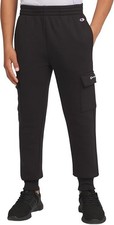 Champion Boys Black Sweatpants Side Pocket W/ Logo Jogger Cargo Pants